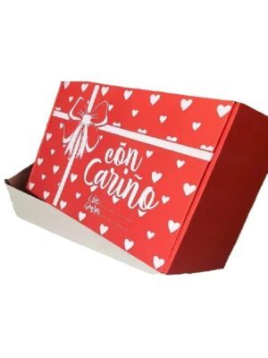 Caja Autoarmable Con Cariño Roja 30x20x10   und