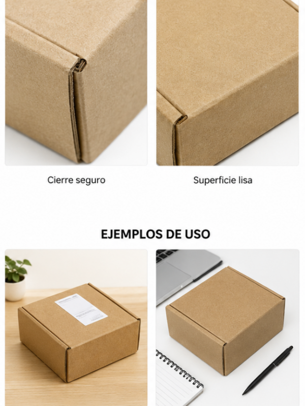 ejemplo 1 Caja autoarmable Medida 10X10X04CM Pack 50 und